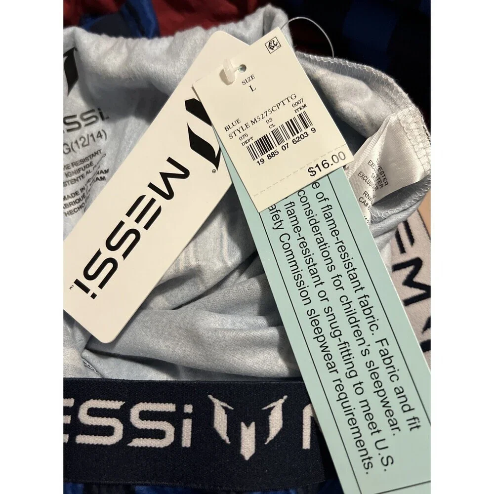 Messi Pajama Pants - Blue Large12/14 #10 Soft Cozy Sleep 😴 Flame Resistant